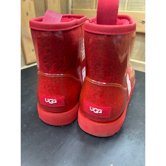 Ugg Womens Classic Mini Platform Boots Red Shearling Size 9 - Picture 4 of 9